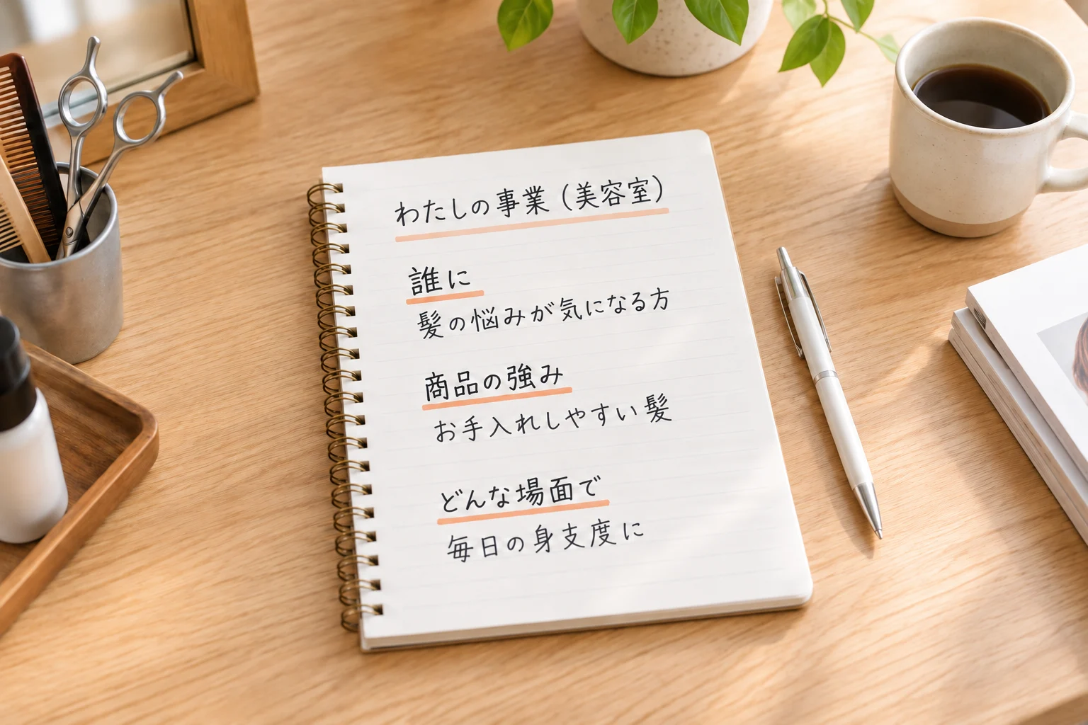 学んだことを、自分の事業で使うメモにまとめた架空のアウトプット例