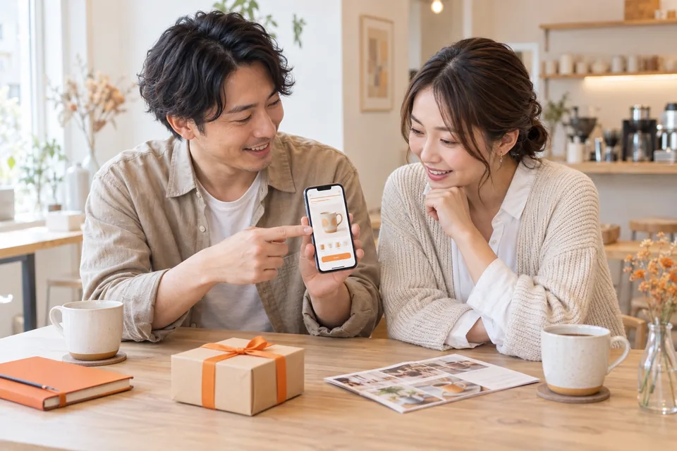 商品ページを見せながら紹介する利用場面のイメージ